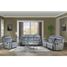 Silver Sofas Acme Furniture Mariana Silvery Blue Reclining Motion Sofa