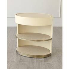 Leathers Bedside Tables Ellipse Leather Bedside Table