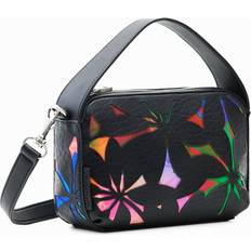 Desigual Mini die-cut floral bag BLACK U