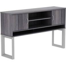 Black desk with hutch Lorell Relevance Charcoal Laminate Hutch Writing Desk