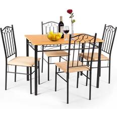 Black Dining Sets Costway HW52163 Dining Set 42x27.5" 5pcs