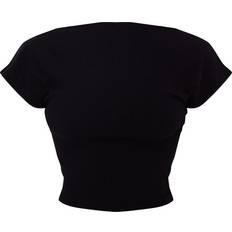 PrettyLittleThing Soft Rib Backless Top - Black