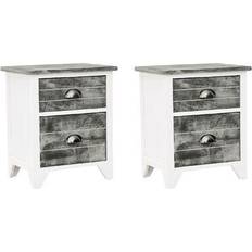 Plywood Tables vidaXL Nightstand Bedside Table 2pcs