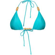 Best Bikini Tops PrettyLittleThing Wooden Bead Triangle Bikini Top - Teal