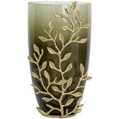 A&B Home Capri Green Leaf Vase