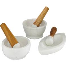 Gray Presses & Mashers Novogratz PikeR 3pc. Marble Pestle & Mortar