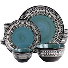 Blue Dinner Sets Elama Sage 16 Double Bowl Dinner Set