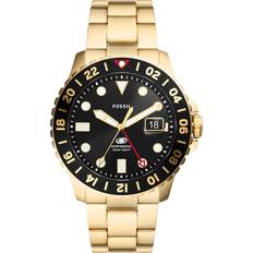 Wrist Watches on sale Fossil Blue Gmt Gold-Tone