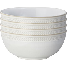 Red Breakfast Bowls Denby Natural Canvas Set Of 4 Textured Cereal Frokostskål