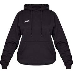 PrettyLittleThing Logo Badge Detail Oversized Hoodie - Black