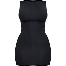 PrettyLittleThing Shape Slinky Straight Neck Sleeveless Bodycon Dress - Black