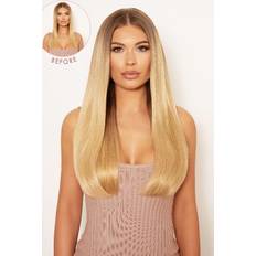 Thick Strainght Clip in Hair Extensions 18 inch Light Blonde