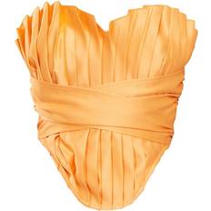 M Corsets PrettyLittleThing Pleated Drape Front Corset - Pastel Orange