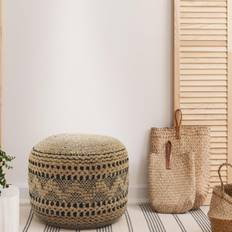 LR Home Handcrafted Chevron Pouffe