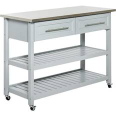 Trolley Tables Homcom Kitchen Island Rolling Utility Cart Trolley Table