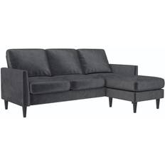 Winston Reversible Sectional Dark Gray Velvet