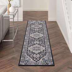 Black and white persian rug Nourison Passion Persian Garden Black, White