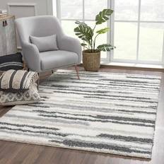 Hauteloom Lux Shag Collection Moroccan Farmhouse White, Gray, Beige