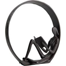 Danya B Contemporary Encircled Reader Cast Iron Sculpture Statue Figurine