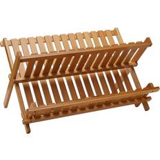 Wood Dish Drainers Lipper International Bamboo Collapsible 2 Rack Dish Drainer