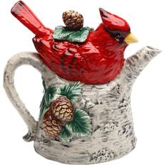 Gray Teapots Cosmos Gifts Cardinal on Birch Tree Teapot