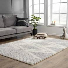 Hauteloom Lux Shag Collection Moroccan Farmhouse White, Gray, Beige