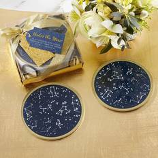 Kate Aspen Under The Stars Glass with Holder Set of 6 Coaster