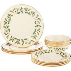 Rosso Servizi da Tavola Lenox Holiday 12-Pc. Plate & Bowl Set Servizio da Tavola