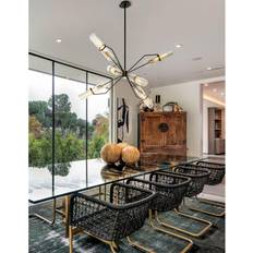 Brushed brass ceiling light Troy Lighting Hudson Valley Raef 6 Light Chandelier Textured Bronze Brushed Brass Pendant Lamp