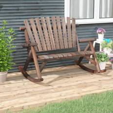 Wood Canopy Porch Swings vidaXL 2-Seater Garden Rocking