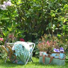 Roze Tuinstoelen Esschert Design Tuingereedschapskrukje Rozenprint