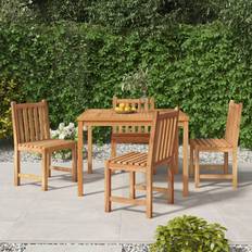 vidaXL Para Jardín 5 Piezas Madera Maciza Teca Juego de comedor de patio