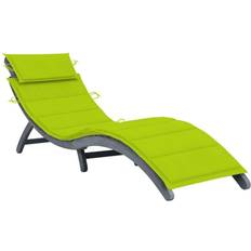 Bois Chaises longues vidaXL Chaise Longue De Patio Transat de Terrasse Bain de Soleil de Jardin Piscine Extérieur Gris Bois d'Acacia Solide