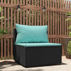 Rattan Sintetico Divani Modulari vidaXL Centrale da Giardino con Cuscini in Polyrattan Nero mxl 70835 Divano Modulare