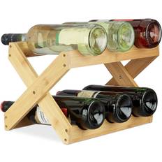 Relaxdays Bamboo 22 x 36 x 20 cm Natural Wine Rack