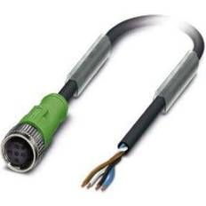 Electrical Cables Phoenix Contact Sensor-/Aktor-Kabel SAC-4p- 5.0-PVC/M12FS, Elektronikkabel Stecker, Schwarz