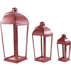 Red Lanterns Northlight Set of 3 Red Antique Style 23.5" Lantern