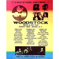 Pink Posters buyartforless Woodstock Line Up 20x16 Print 3 Peace Love Poster