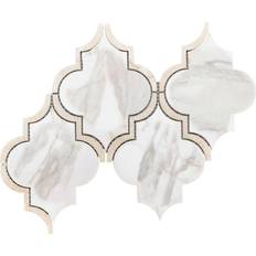 Gold Lanterns The Tile Life Stately 9" Arabesque Marble Look