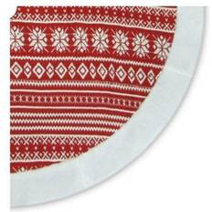 Red Christmas Tree Skirts Northlight Seasonal 48" & White Knitted Snowflake Skirt Christmas Tree Skirt