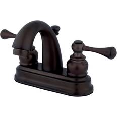 Taps Kingston Brass KB5615BL 4 in Centerset Bathroom Faucet Oil Rubbed Bronze Bronze, Brown