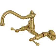 Taps Kingston Brass KS3227BL Vintage 6 Adjustable Center Wall Mount Kitch Brushed Brass