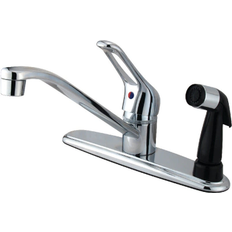 Grey Kitchen Taps Kingston Brass KB563 Wyndham Single-Handle Centerset Kitchen Faucet Polished Chrome