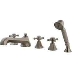 Kingston Brass KS43085BX Three Handle Roman Tub Brushed Nickel