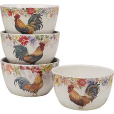 Dessert Bowls on sale Certified International Floral Rooster Set Ice Cream Dessert Bowl 4