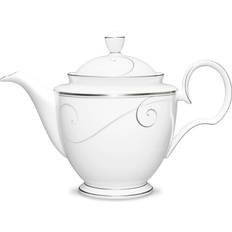 Dishwasher Safe Teapots Noritake Dinnerware, Platinum Wave Coffee Teapot