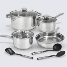 Cook Pro Excel Steel 501 10 pc Stainless Steel Cookware Set di pentole con coperchio
