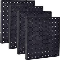 Tool Boards Built Industrial 4 Pack Pegboard Wall Organizer for Jewelry, Cooking Utensils 10 x 10 in, Black