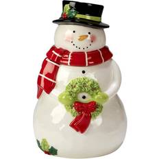 Green Biscuit Jars Certified International Holiday Magic Snowman 7 3-D Biscuit Jar