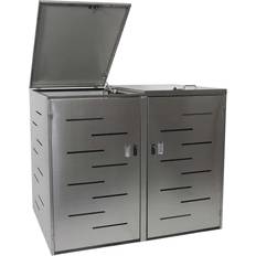 Schuppen für Mülleimer MCW MCW-E83, Mülltonnenbox Mülltonnenabdeckung, erweiterbar 117x131x80cm (Gebäudefläche )